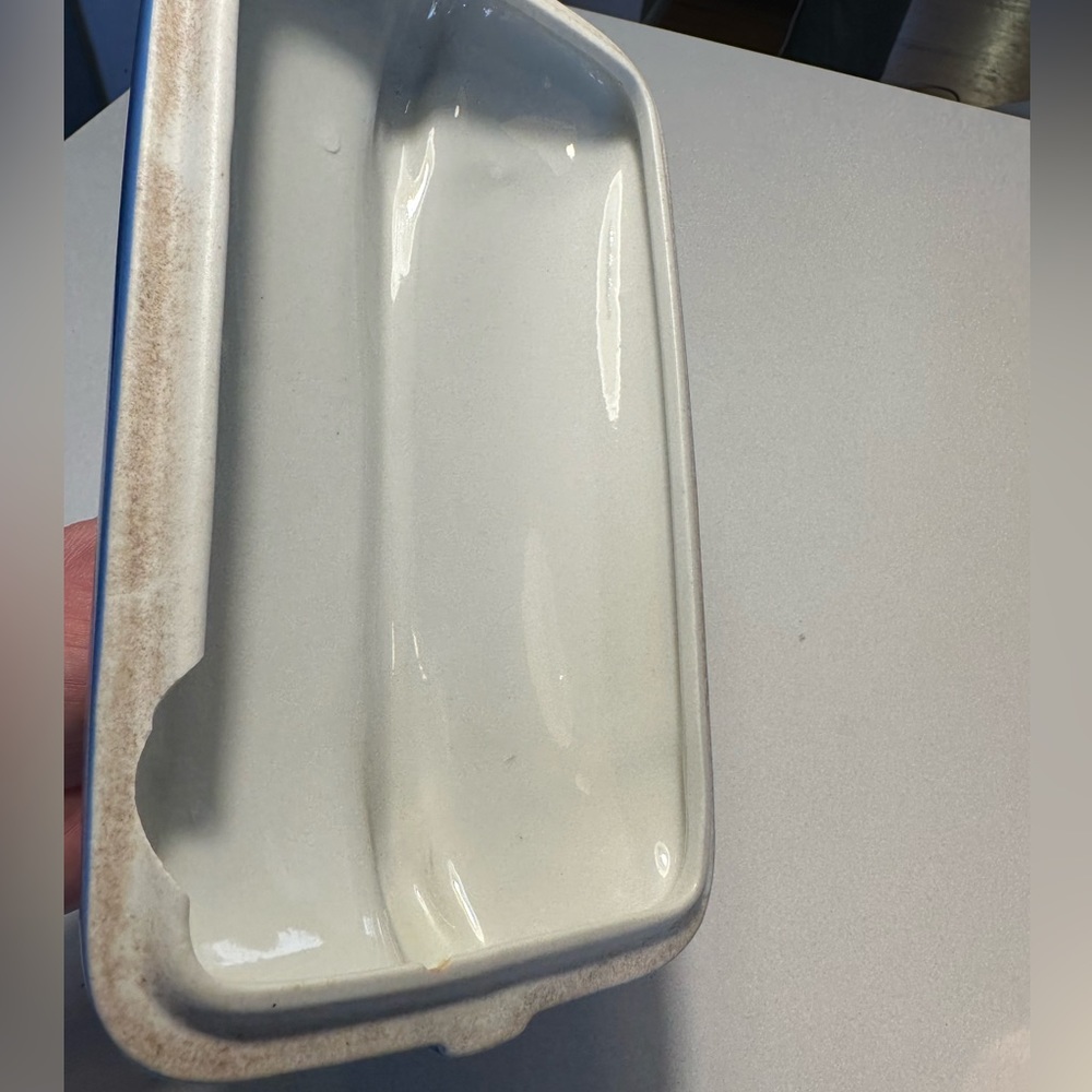 Hall Pottery Mid Century Style Refrigerator Dish, 8.5" Long Blue - Picture 8 of 9